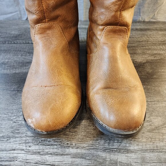 Dexflex Comfort Women's Knee High Riding Boots Faux Leather Brown Size 9W - Picture 5 of 9